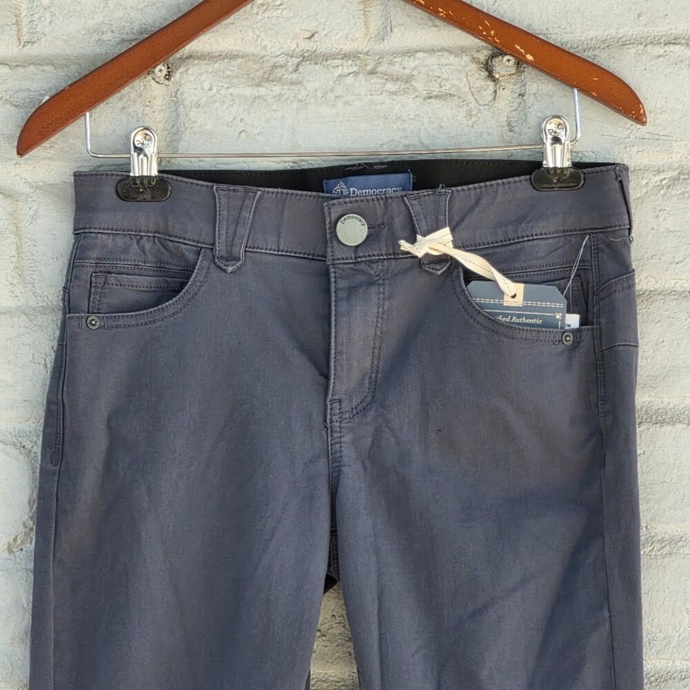 Democracy "Ab"solution 6P Gray Stretch Ankle Utility Cargo Pants Jeans - Picture 4 of 12